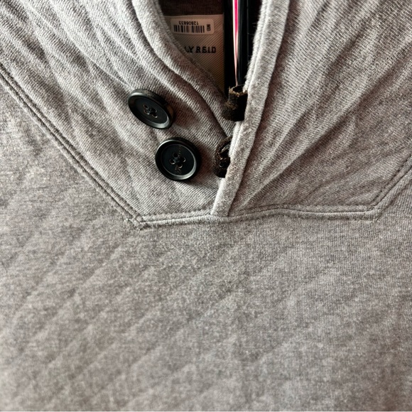 Billy Reid Grey Diamond Quilt Shawl. Suede Elbow Patches & Suede Button Loops. - Picture 11 of 16